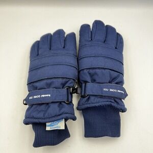 Vintage Kombi Gore Tex Women's Medium Blue Gloves Leather Snow Skiing Boarding
